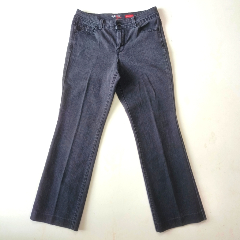 Style&Co. Jeans Womens Boot Cut Black Stretch High Rise Siz 6